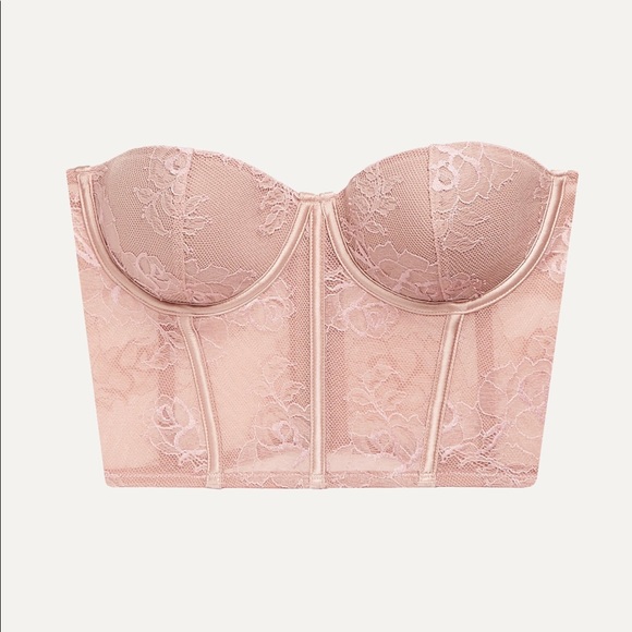 Fleur du Mal Other - fleur du mal Strapless Bustier Rosewater Blush 36B